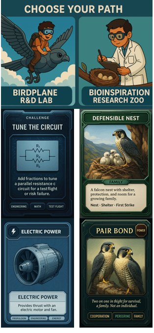 Kid flying robotic birdplane (mobile)